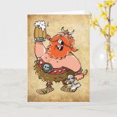 バイキング戦士グリーティングカード カード (黄色い花)