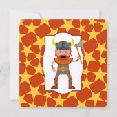 バイキング戦士ボーイバースデーパーティーへの招待 招待状 (正面)