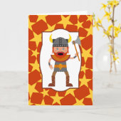 バイキング戦士ボーイバースデーパーティー カード (黄色い花)