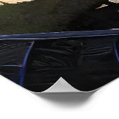 バイキング村の滝と山 | AI Art ポスター (角)