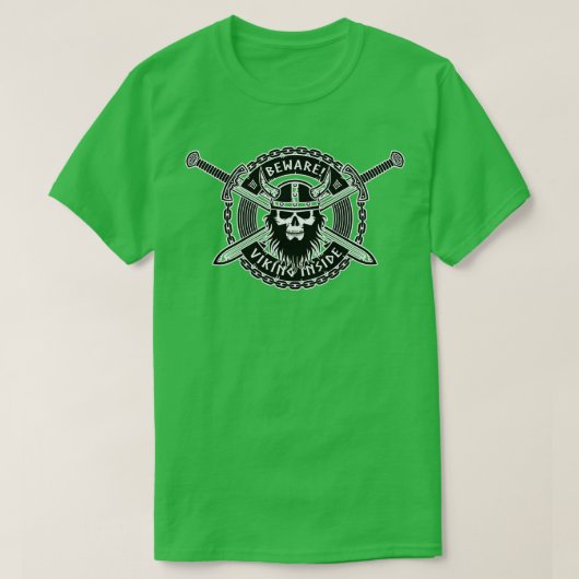 バイキング注意暗色 Tシャツ (デザイン正面)