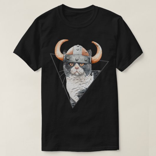 バイキング猫 Tシャツ (デザイン正面)