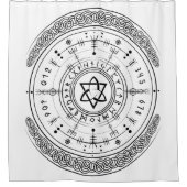 バイキング異教のアサトゥルランコンパスヴェグヴィシュルルーン シャワーカーテン (正面)