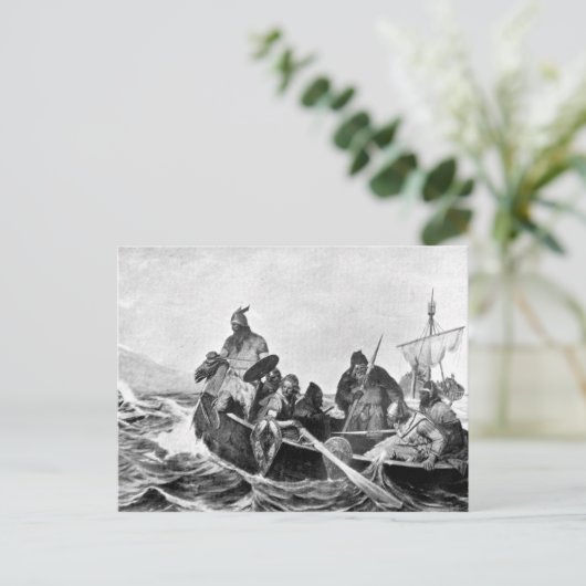 バイキング着陸アイスランドイラストレーション(1909) ポストカード (スタンド正面)