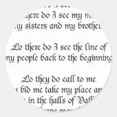 バイキング祈りの言葉ローソープ見える ラウンドシール (正面)