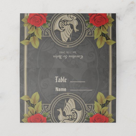 バイキング神秘的な魅力とエレガントケルト結び目模様。 プレイスカード (外部開封)