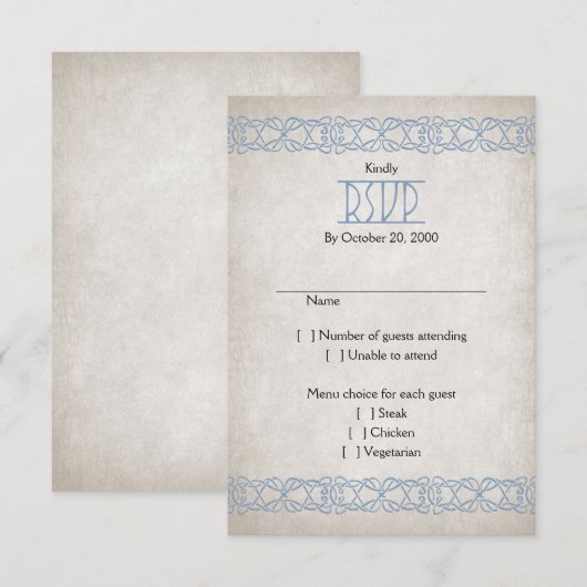 バイキング結婚の 出欠カード (正面/裏面)