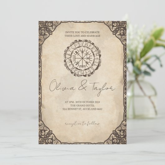 バイキング結婚式招待状 招待状 (スタンド正面)