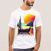 バイキング船でノルウェーを航海 Tシャツ (正面)