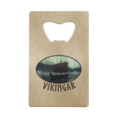 バイキング船とノーザンライト クレジットカード栓抜き (裏面)