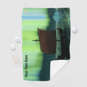 バイキング船とノーザンライト ゴルフタオル (インサイチュ)