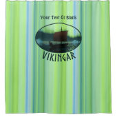 バイキング船とノーザンライト シャワーカーテン (正面)