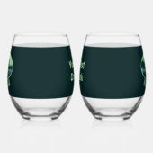 バイキング船とノーザンライト ステムなしワイングラス (左)