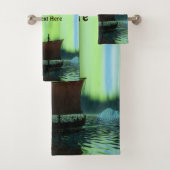 バイキング船とノーザンライト バスタオルセット (インサイチュ)