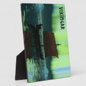 バイキング船とノーザンライト フォトプラーク (側面)