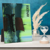 バイキング船とノーザンライト フォトプラーク (側面)