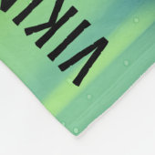 バイキング船とノーザンライト フリースブランケット (角)