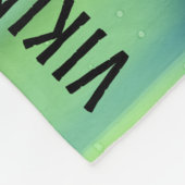 バイキング船とノーザンライト フリースブランケット (角)