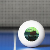 バイキング船とノーザンライト 卓球ボール (ネット)