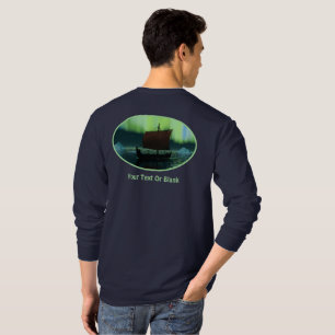 バイキング船とノーザンライト Tシャツ