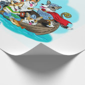 バイキング船のコルギスが満載 ラッピングペーパー (角)