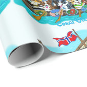 バイキング船のコルギスが満載 ラッピングペーパー (ロールコーナー)