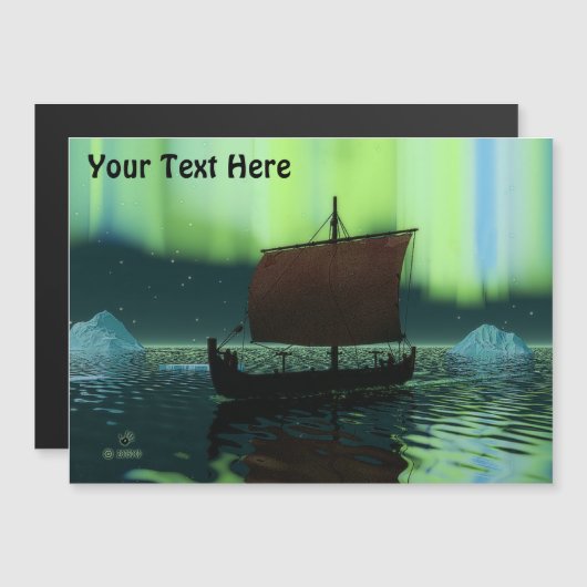 バイキング船の北極光 (正面/裏面)