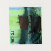 バイキング船の北極光 タペストリー (正面)