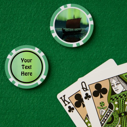 バイキング船の北極光 ポーカーチップ (ポーカーテーブル (ダブル))