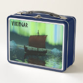 バイキング船の北極光 メタルランチボックス (正面)