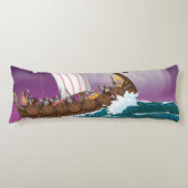 バイキング船の漫画 ボディピロー (正面)