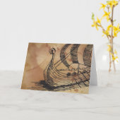 バイキング船オルメンコルテグリーティングカード カード (黄色い花)