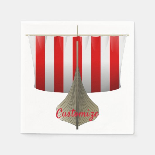 バイキング船セーリングサンダー_コーブ スタンダードカクテルナプキン (正面)