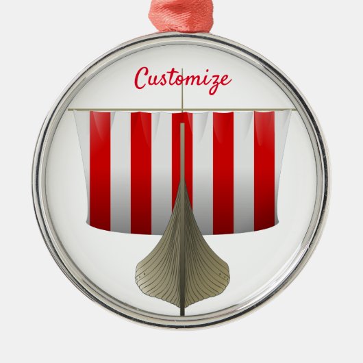 バイキング船セーリングサンダー_コーブ メタルオーナメント (正面)