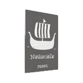 バイキング船ロングカスタムボート（背景色） メタルプリント (3/4)