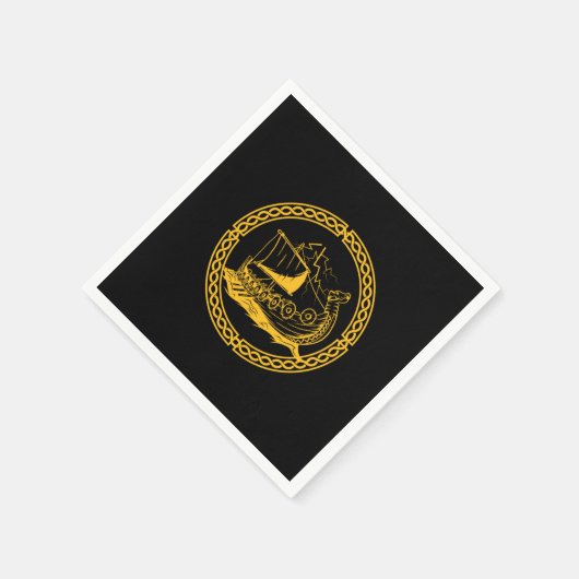 バイキング船戦士ヴァルハラ北欧神話ギフト スタンダードカクテルナプキン (角)