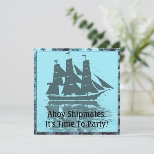 バイキング船誕生日 招待状 (スタンド正面)