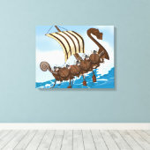 バイキング船 キャンバスプリント (インサイチュ (ウッドフロア))