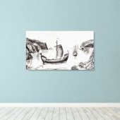 バイキング船 キャンバスプリント (インサイチュ (ウッドフロア))