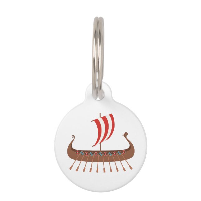 バイキング船 ペット　ネームタグ (正面)