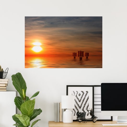 バイキング船 ポスター (ホームオフィス)