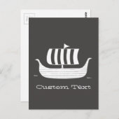 バイキング船/ロングボート付カスタムき/背景色 ポストカード (正面/裏面)