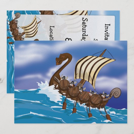 バイキング船 招待状 (正面/裏面)