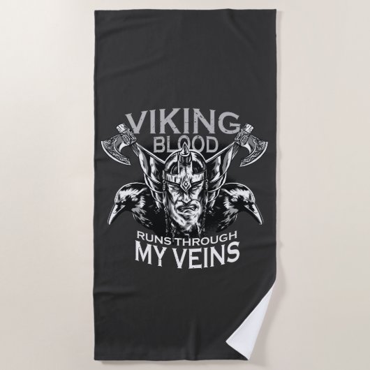バイキング血 ビーチタオル (正面)