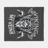 バイキング血 フリースブランケット (正面(横))