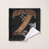 バイキング衣装ハロウィーンムッシュベルトアックスのコスプレ バスタオルセット (ウォッシュタオル)