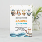 バイキング誕生日パーティーの招待 招待状 (スタンド正面)