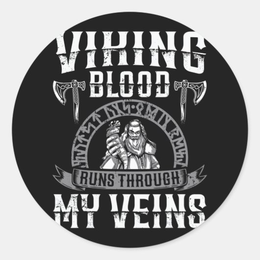 バイキング走の血が私の静脈から独立 ラウンドシール (正面)