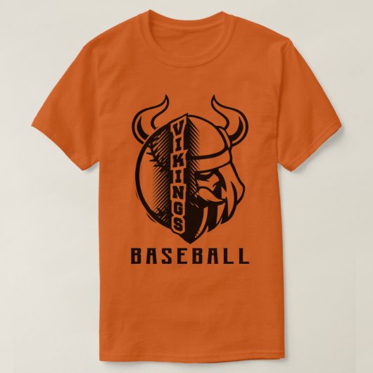 バイキング野球スポーツステッカー Tシャツ (デザイン正面)