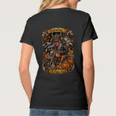 バイキング鬼バイク女子ハロウィン,サムライバイク Tシャツ (裏面)